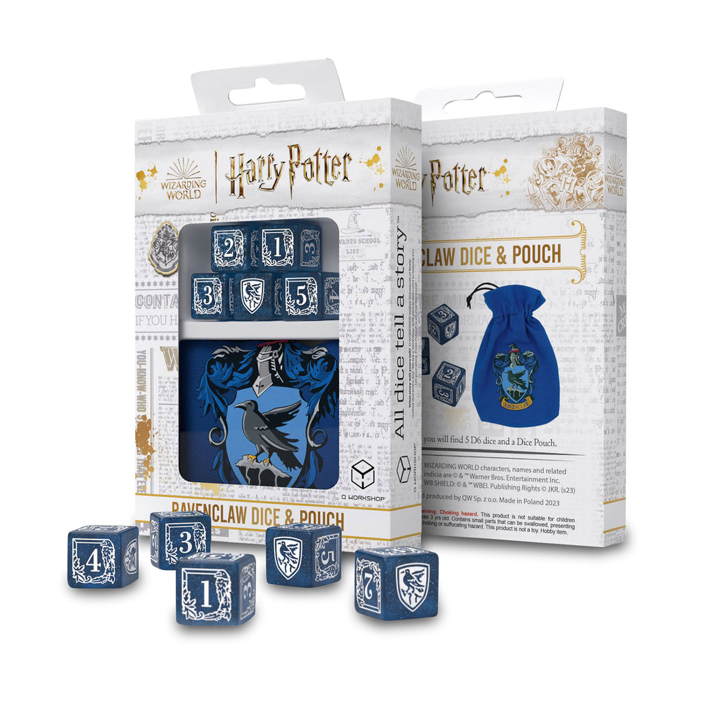 Produktbild Harry Potter - Ravenclaw RPG Tärningsset 5 delar med blå påse