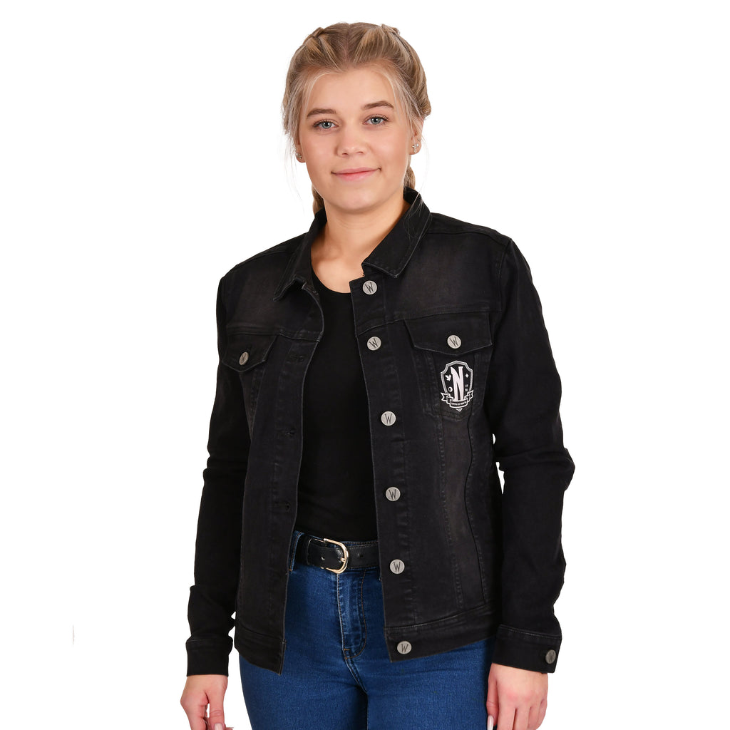 Produktbild Wednesday - Svart jeansjacka Nevermore Academy