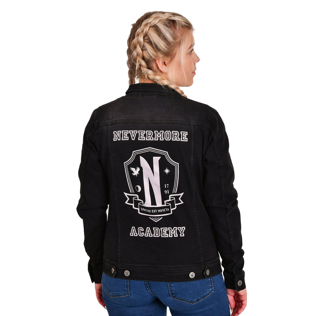 Produktbild Wednesday - Svart jeansjacka Nevermore Academy