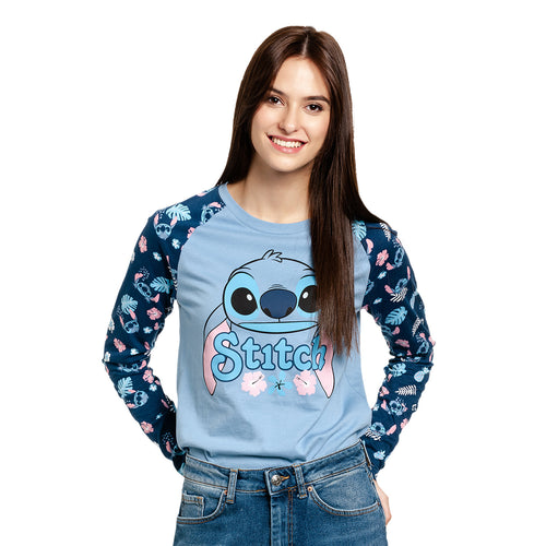 Produktbild Lilo & Stitch - Weird But Cute Raglan långärmad damtröja blå