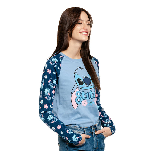 Produktbild Lilo & Stitch - Weird But Cute Raglan långärmad damtröja blå