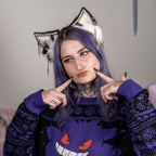 Produktbild Kitsune öron vit-svart