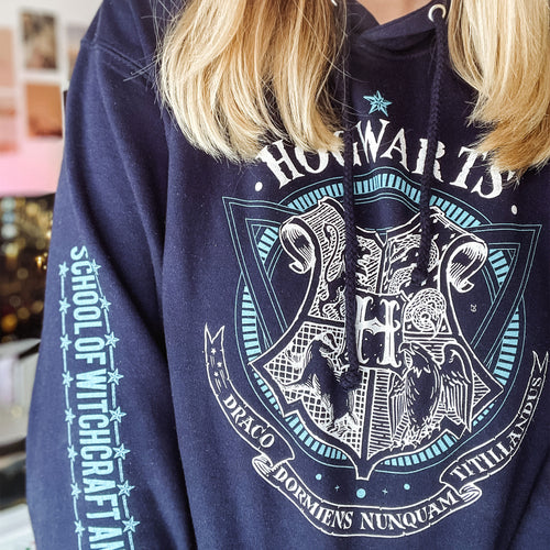 Produktbild Harry Potter - Hogwarts School of Witchcraft Hoodie blå