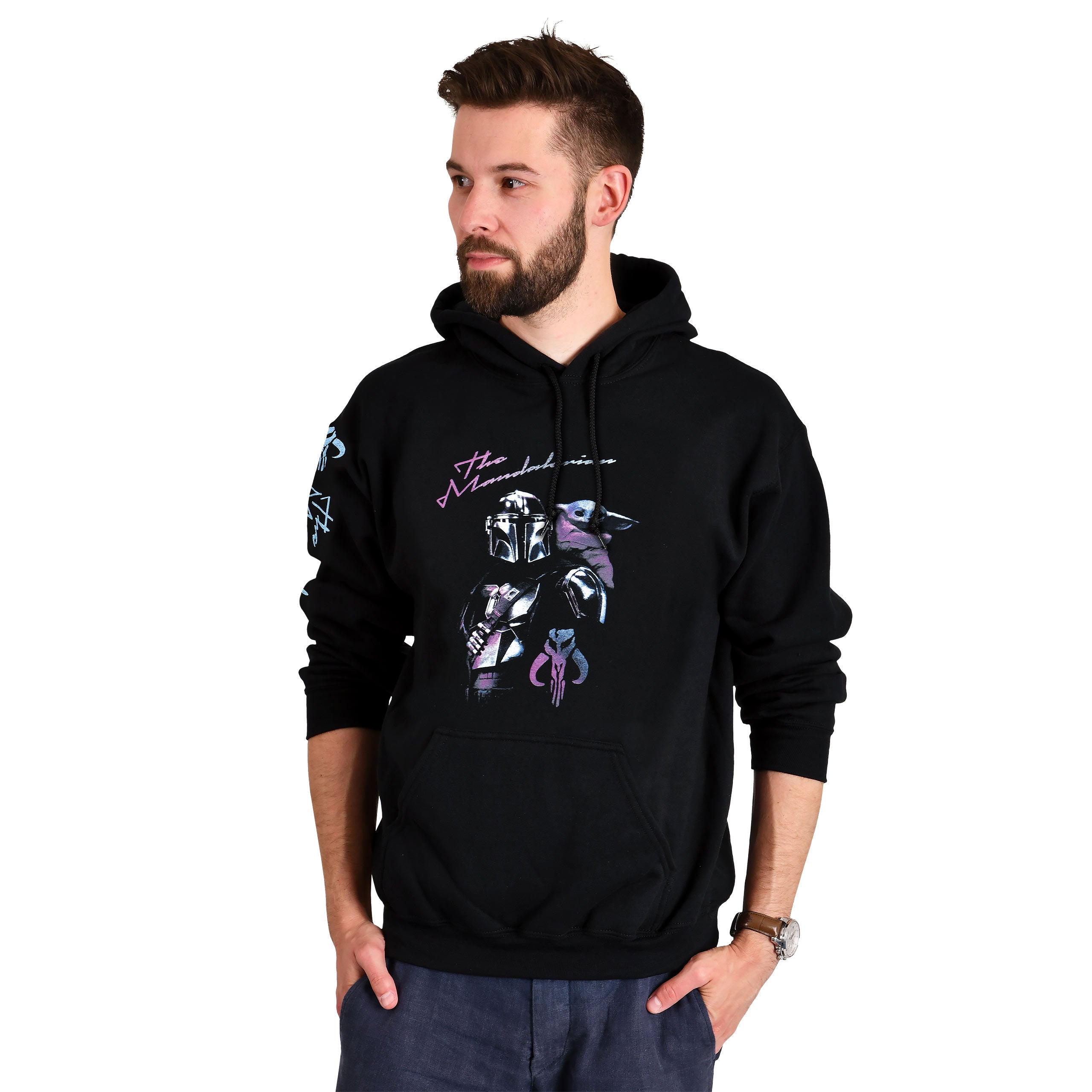 Produktbild Mando och Grogu Hoodie svart - Star Wars The Mandalorian