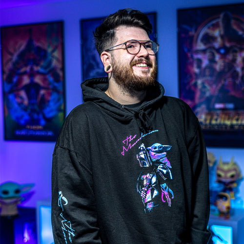 Produktbild Mando och Grogu Hoodie svart - Star Wars The Mandalorian