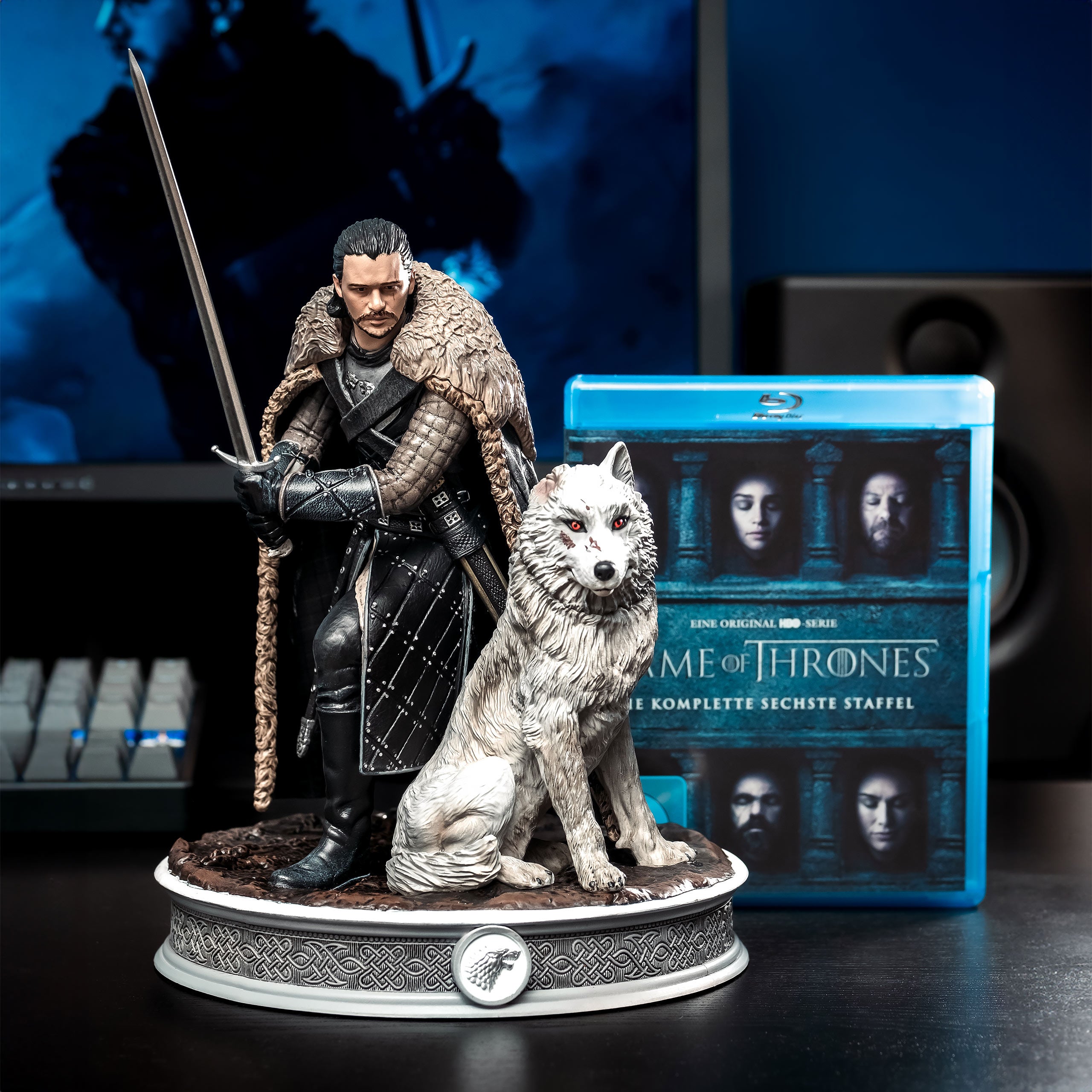 Produktbild Game of Thrones - Jon Snow med skuggvarg Diorama