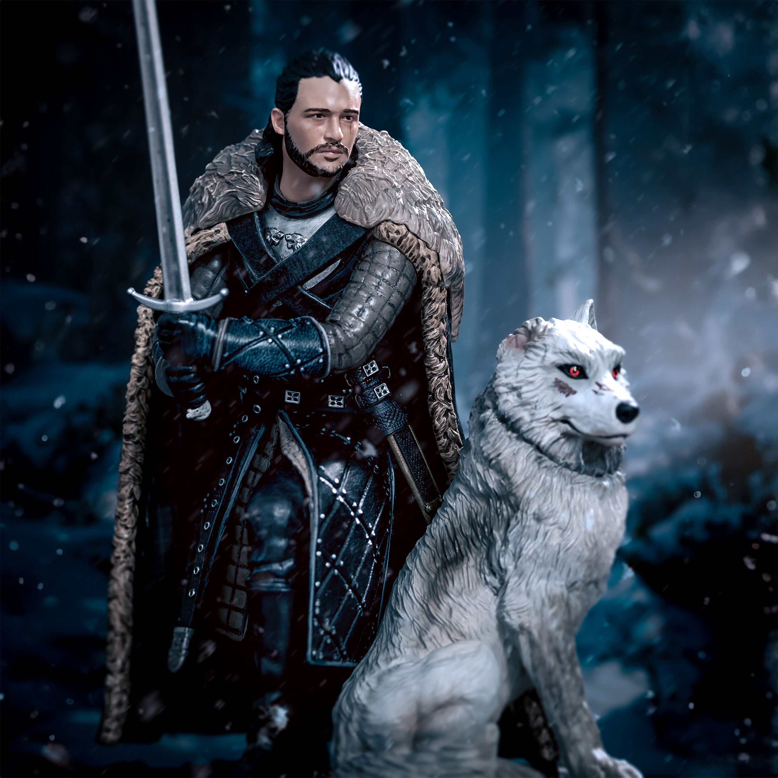 Produktbild Game of Thrones - Jon Snow med skuggvarg Diorama