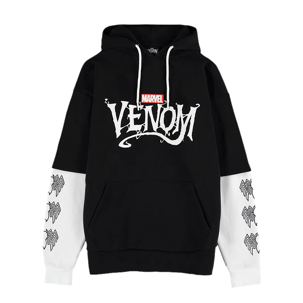 Produktbild Venom - Logotyp Huvtröja svart-vit