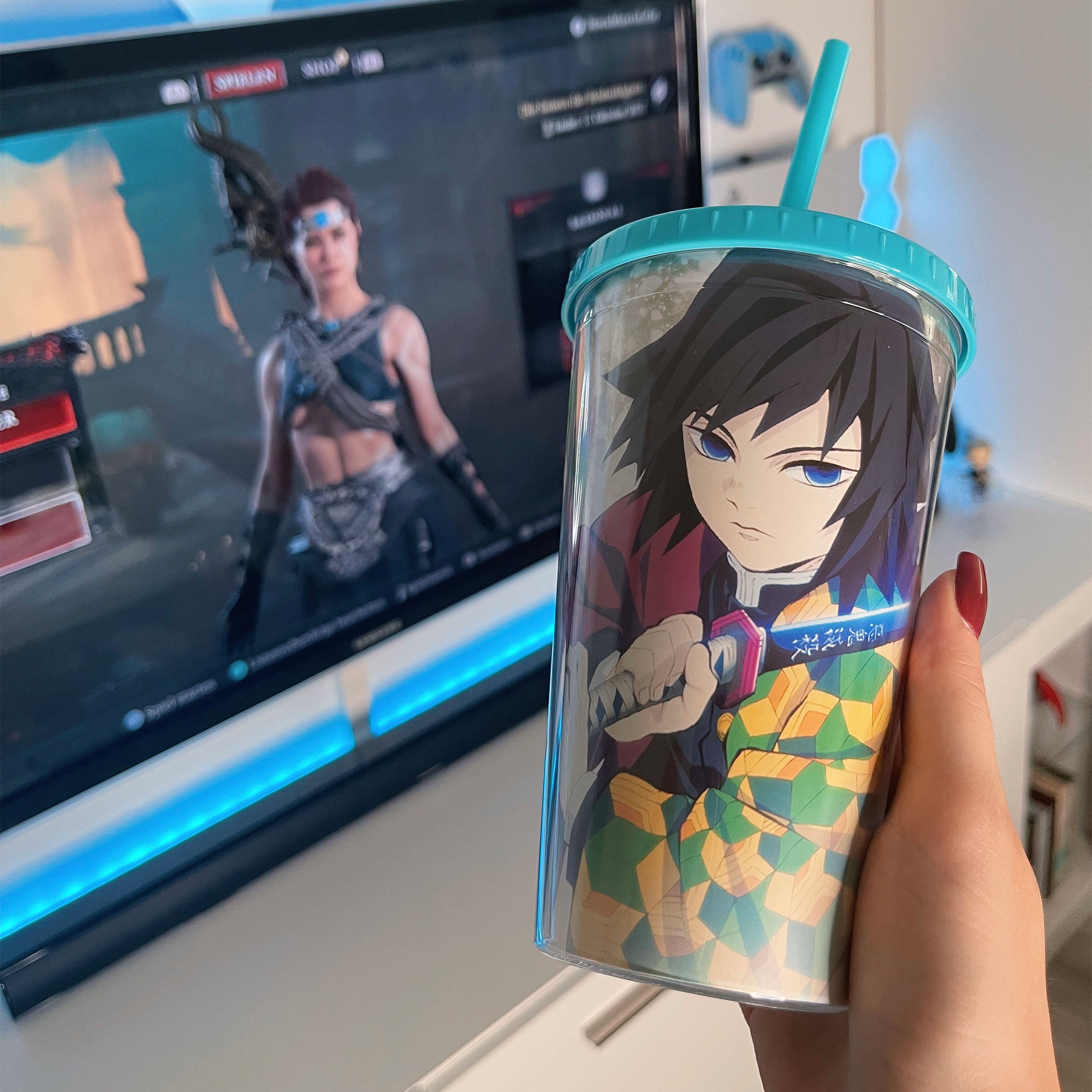 Produktbild Demon Slayer - Tanjiro Kamado mugg med sugrör