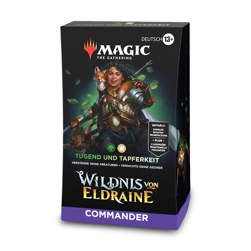Produktbild Vildmarken i Eldraine Dygd och Tapperhet Commander-lek - Magic The Gathering