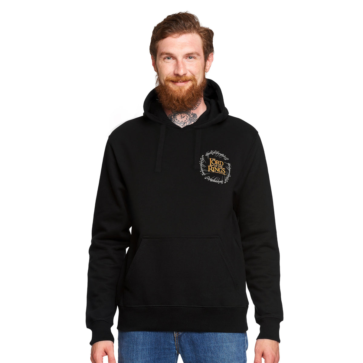 Produktbild Sagan om Ringen - Hoodie med karta över Midgård svart