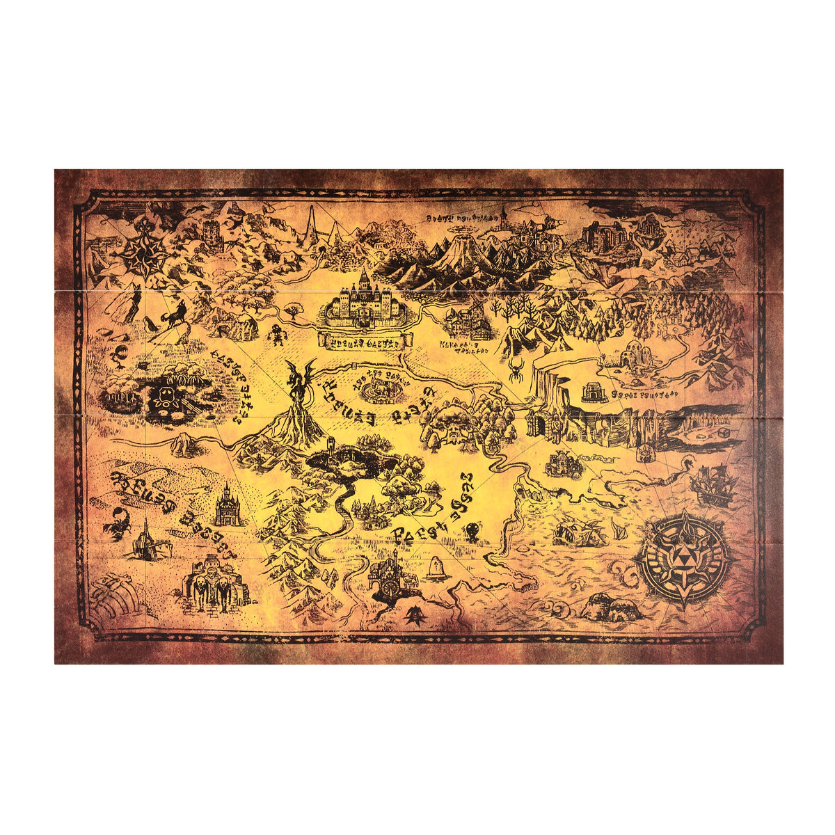 Produktbild Zelda - Hyrule Karta Väggbild i Trä