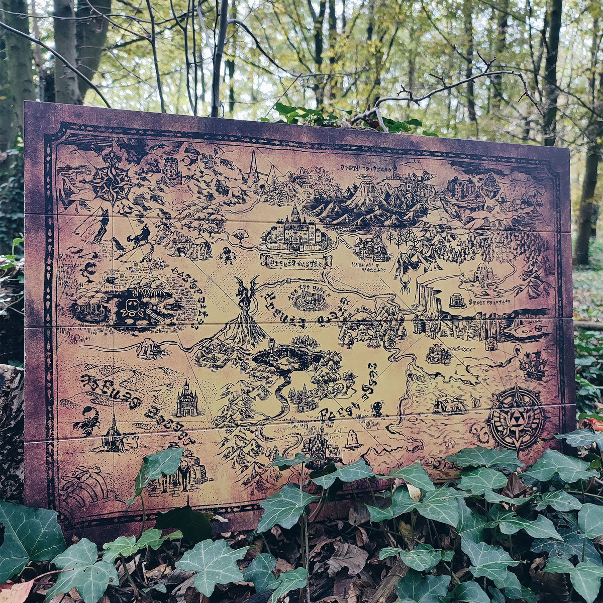 Produktbild Zelda - Hyrule Karta Väggbild i Trä
