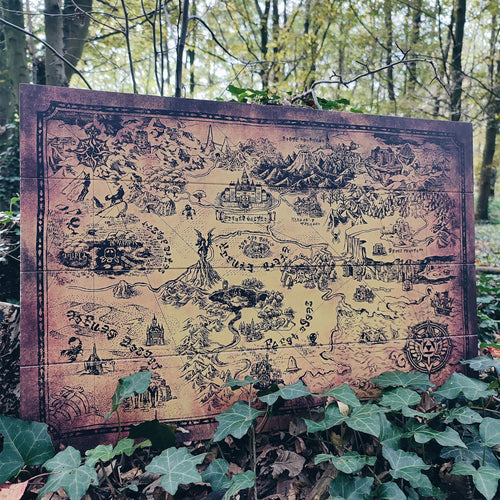 Produktbild Zelda - Hyrule Karta Väggbild i Trä