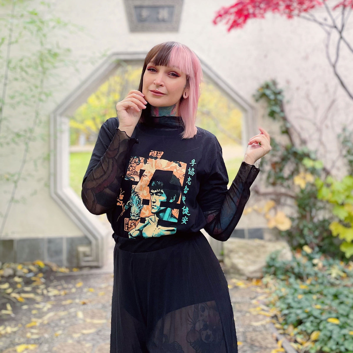 Produktbild Kung Fu Kalligrafi T-shirt för Bruce Lee-fans svart