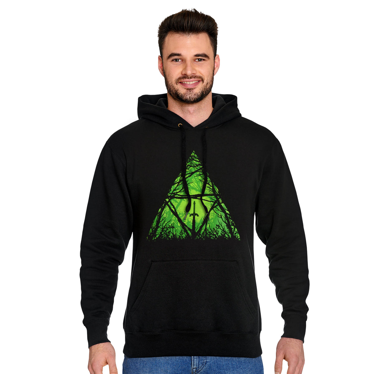 Produktbild Masterschwert i skogen hoodie för Zelda-fans svart