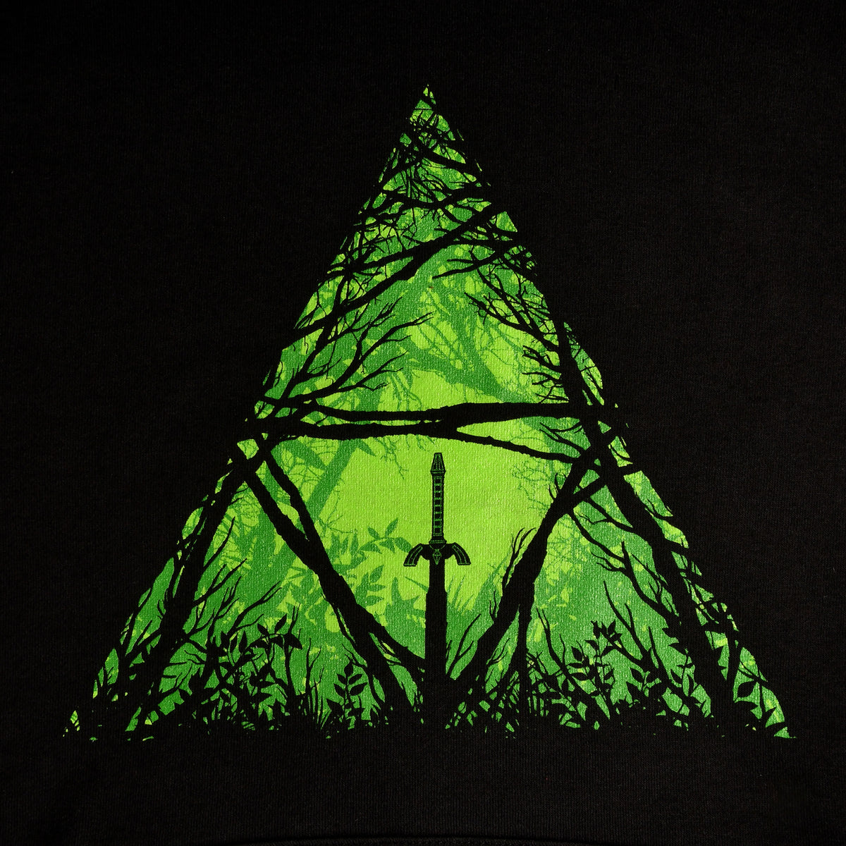 Produktbild Masterschwert i skogen hoodie för Zelda-fans svart