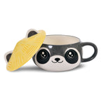 Produktbild Tvättbjörn Kawaii Mugg med lock för anime-fans
