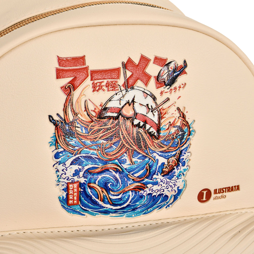 Produktbild Ilustrata - Dark Ramen Ryggsäck med Pom Pom-berlock beige
