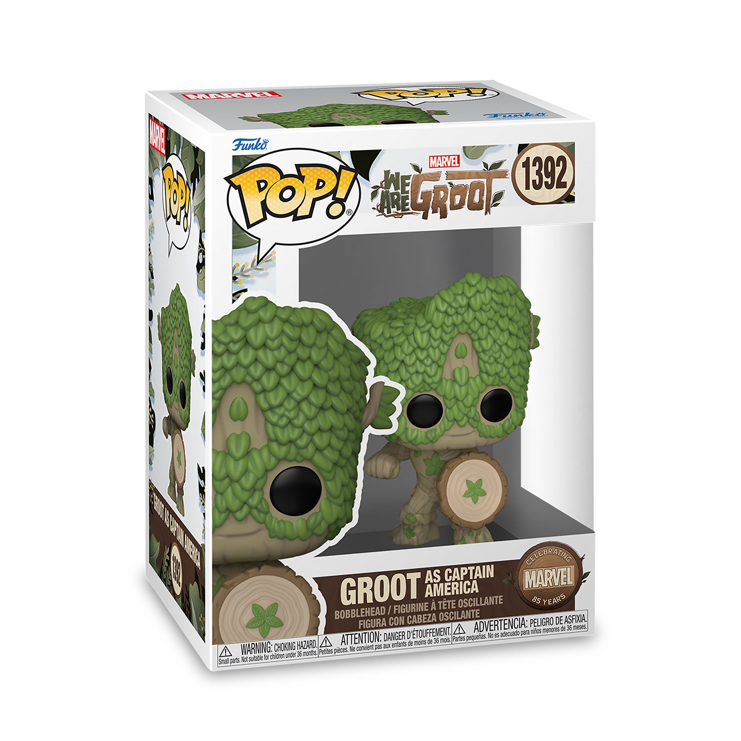 Produktbild Marvel - We Are Groot Captain America Funko Pop Vickhuvudfigur