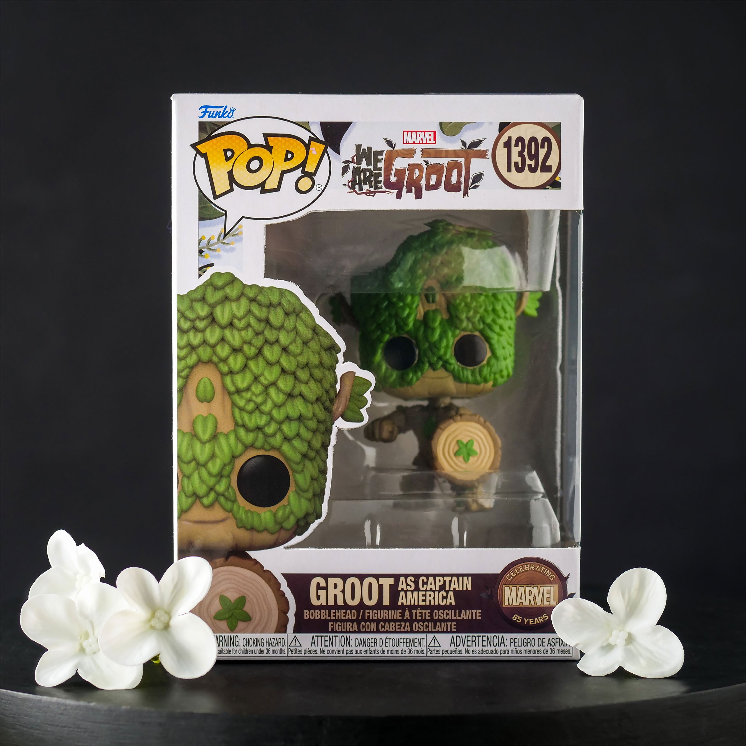 Produktbild Marvel - We Are Groot Captain America Funko Pop Vickhuvudfigur
