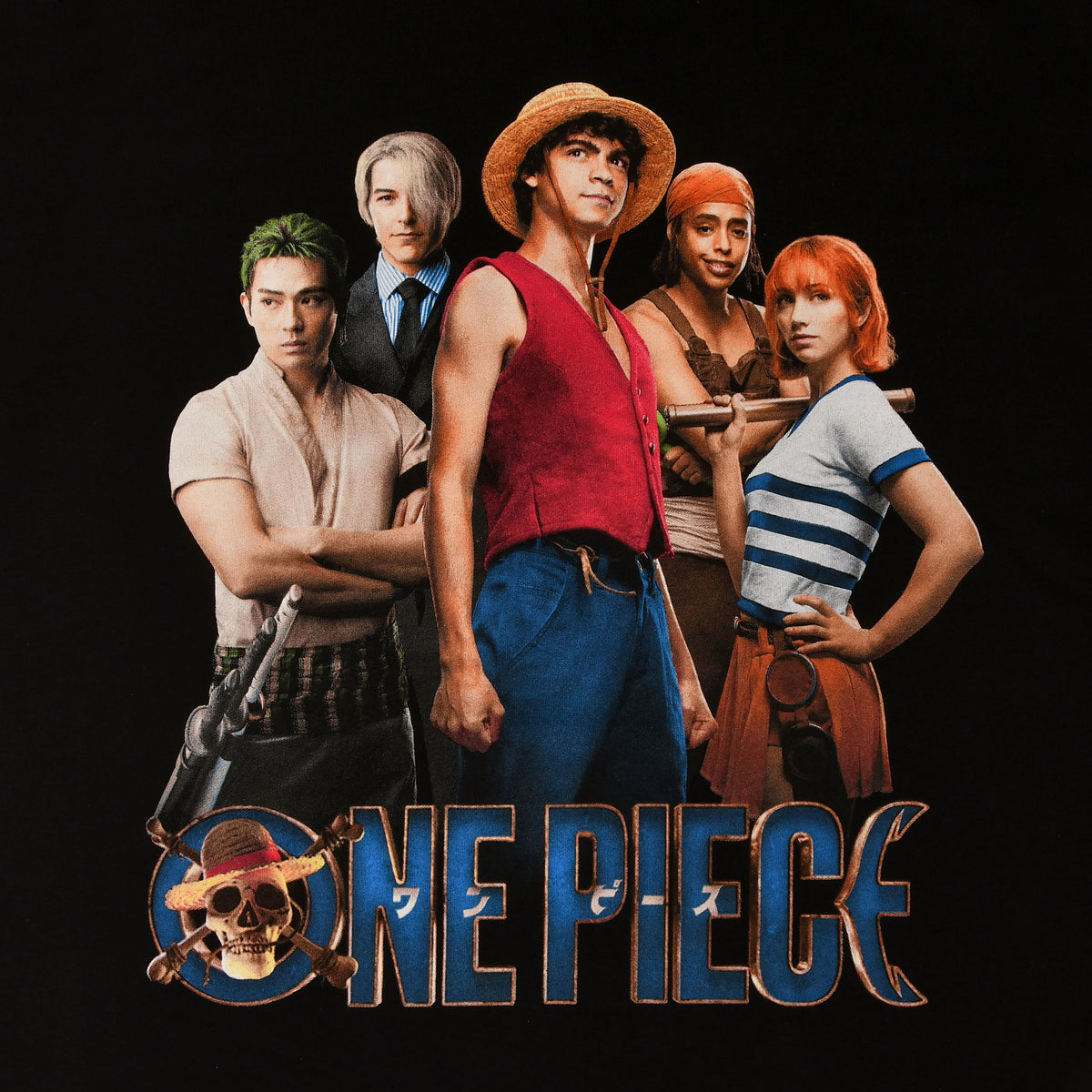 Produktbild Svart Straw Hat Crew T-shirt - One Piece