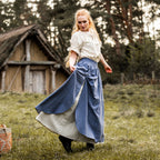 Produktbild Medeltida kjol dubbellager blå-beige