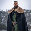 Produktbild Medeltida mantel med fuskpäls svart