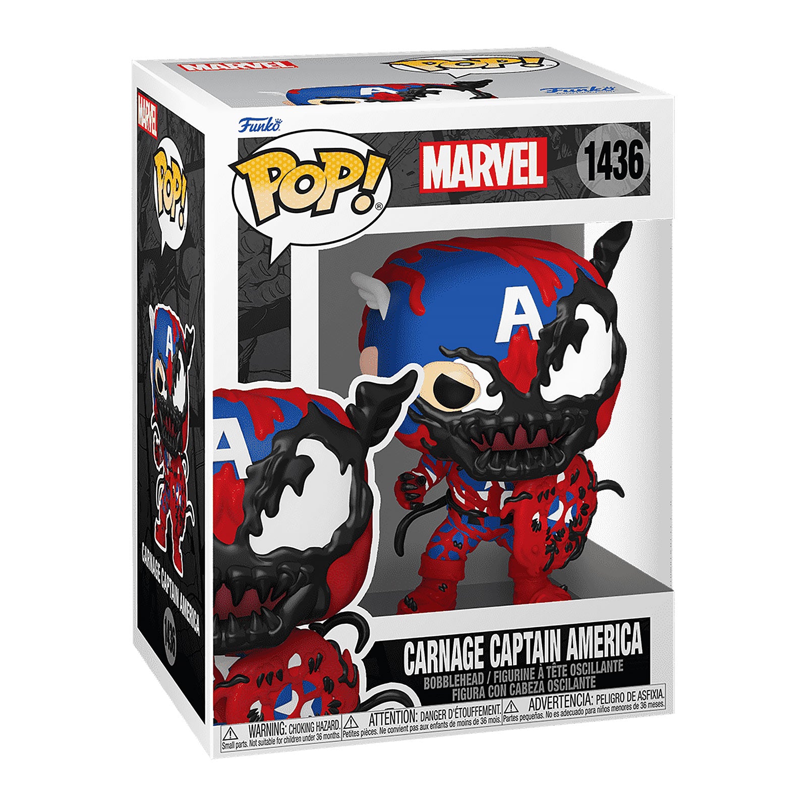 Produktbild Marvel - Carnage Captain America​ Funko Pop figur med rörligt huvud