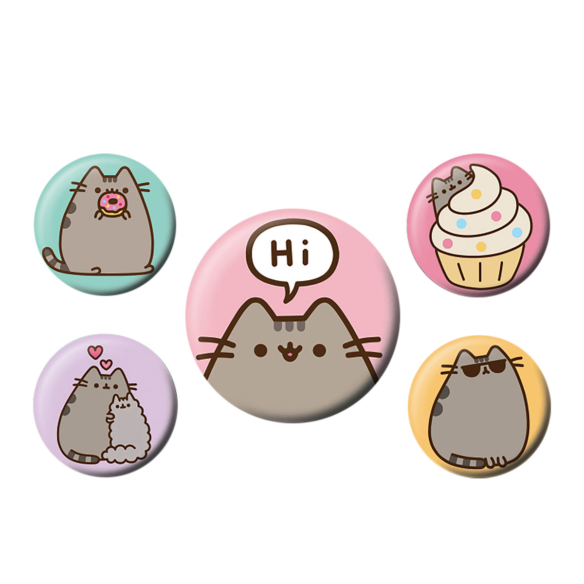 Produktbild Pusheen - Says Hi Knappset 5-pack