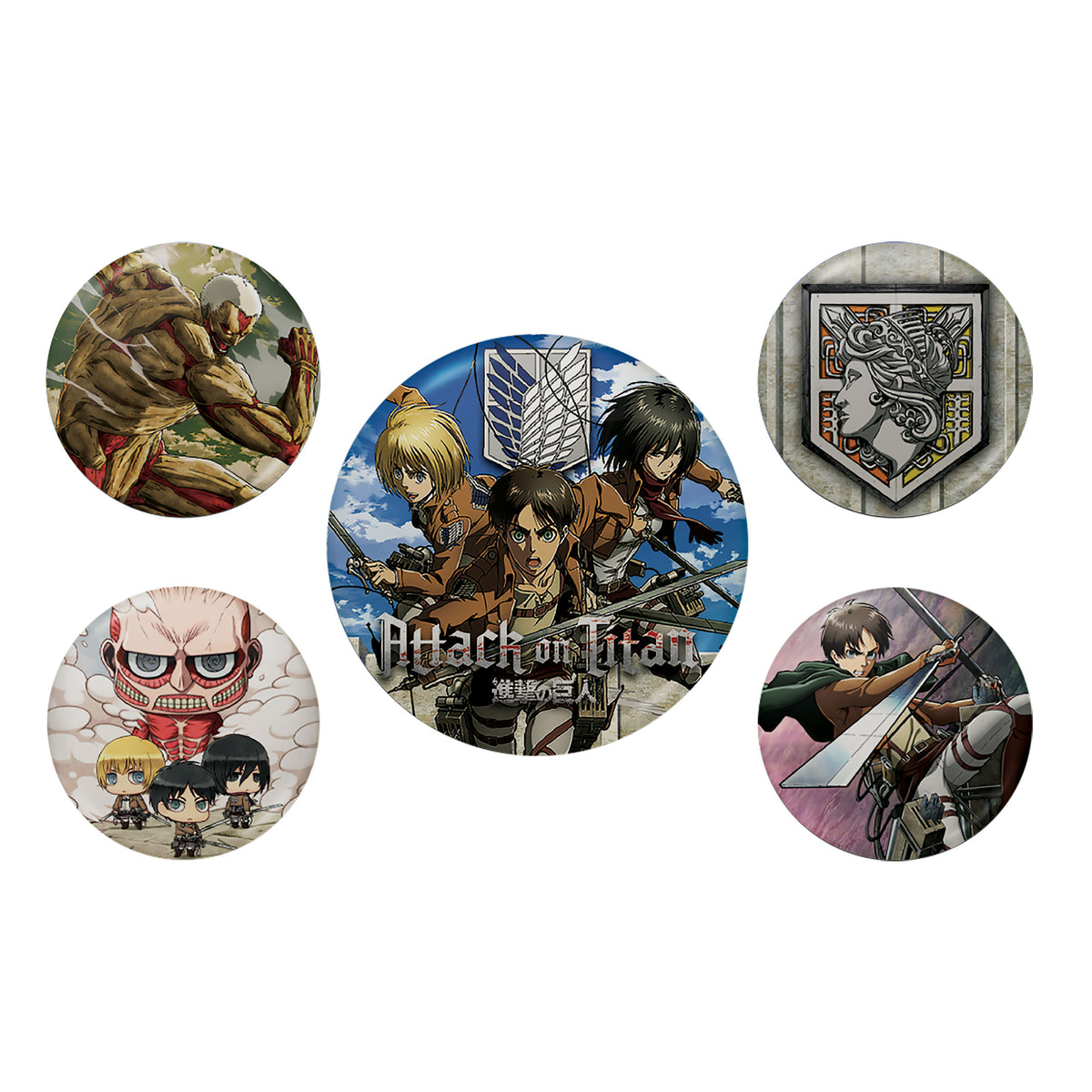 Produktbild Attack on Titan - Säsong 3 Knappset 5-pack