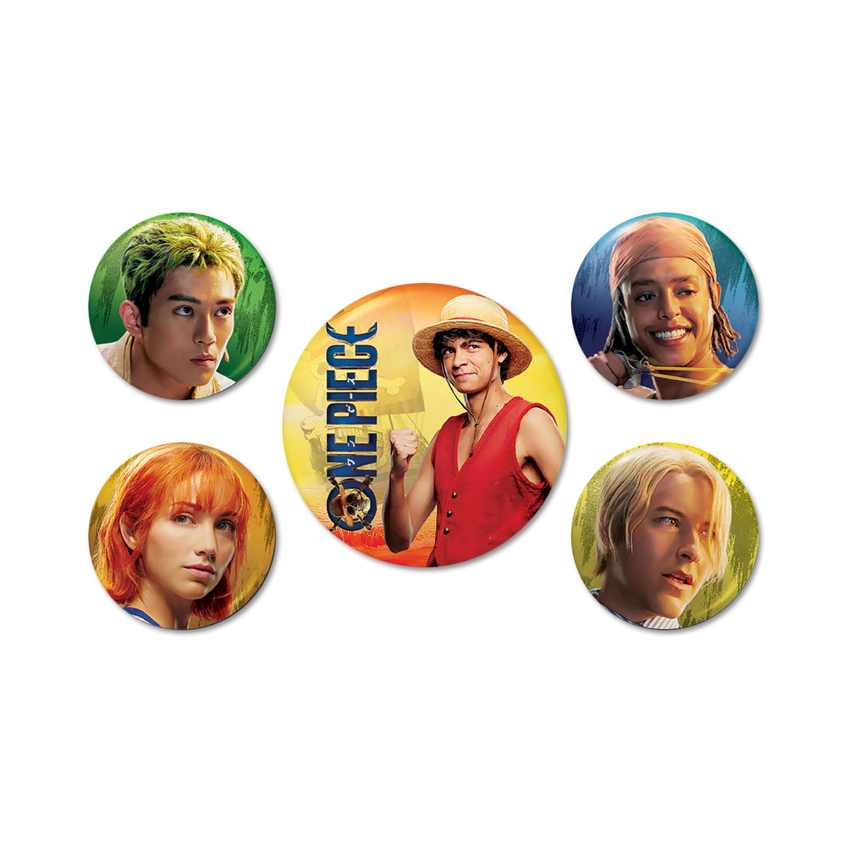 Produktbild One Piece - Live Action Straw Hat Crew Knappset (5-pack)