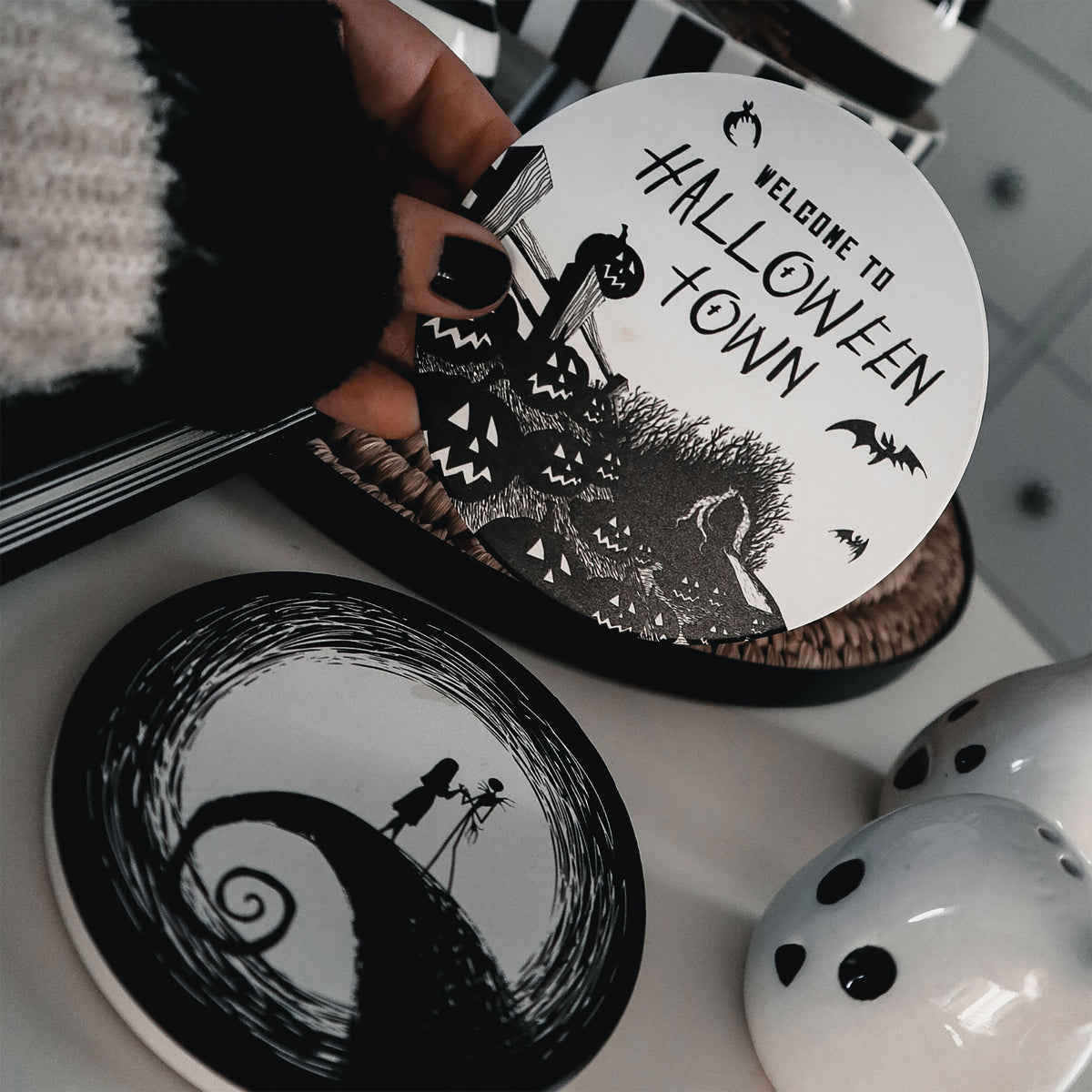 Produktbild Nightmare Before Christmas - Welcome To Halloween Town Glasunderlägg, 2-pack