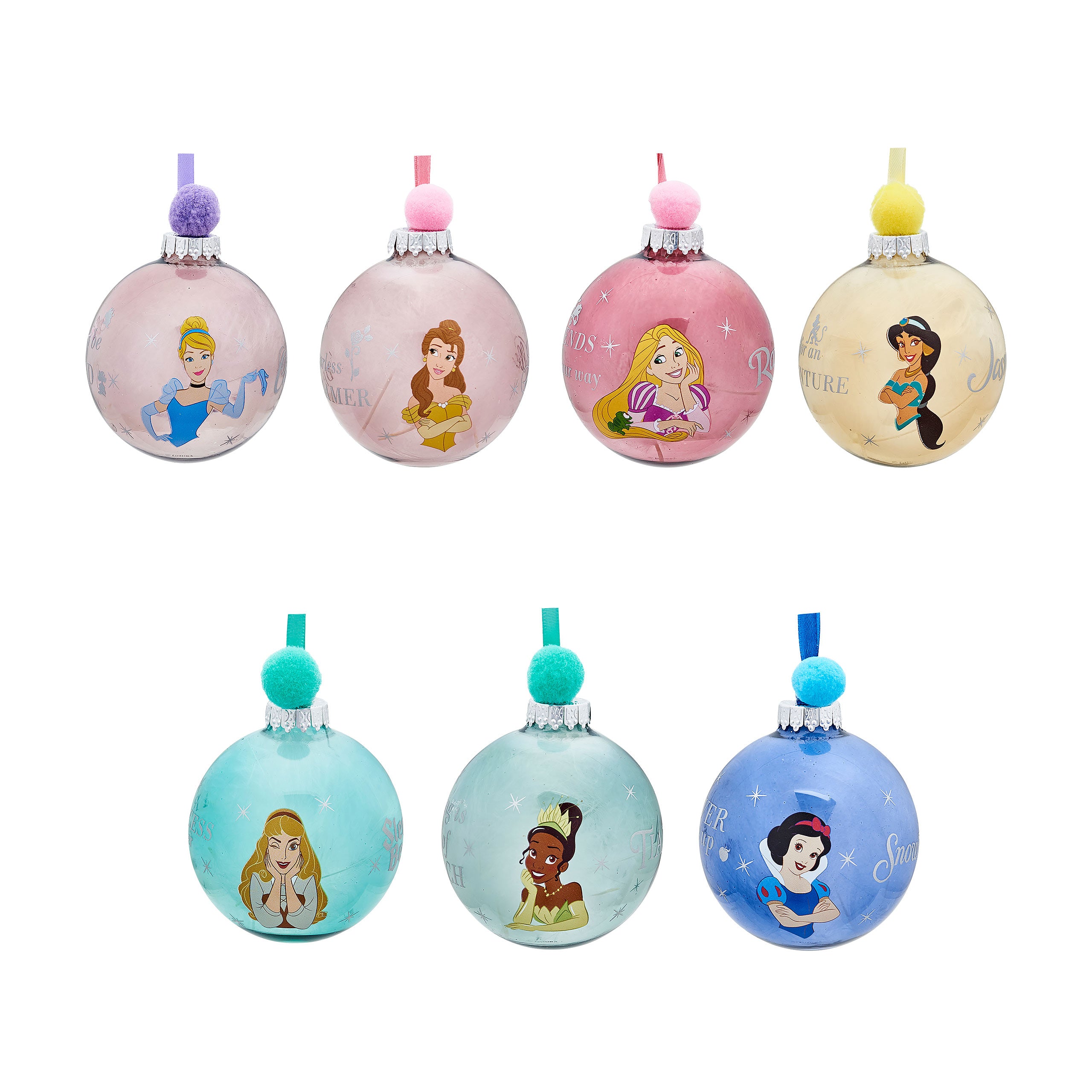 Produktbild Disney Princess - Julgranskulor med karaktärer 7 st.