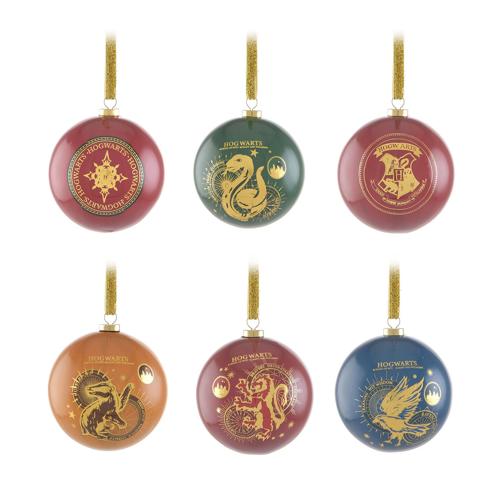 Produktbild Harry Potter - Julgranskulor med husens vapen 6-pack