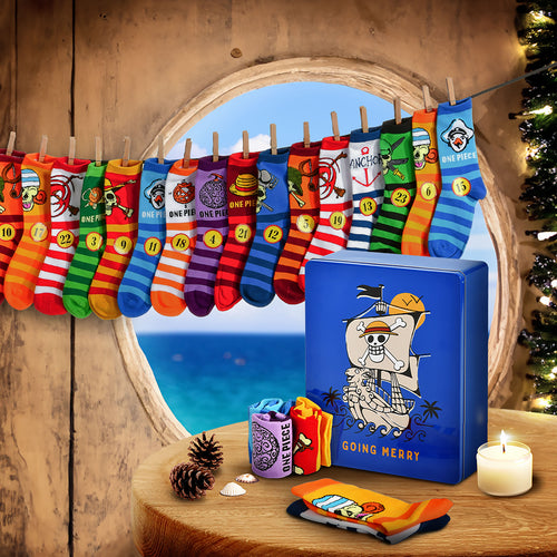 Produktbild One Piece strumpkalender för att fylla själv
