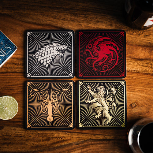 Produktbild Game of Thrones - Husens vapensköldar underlägg, 4-pack