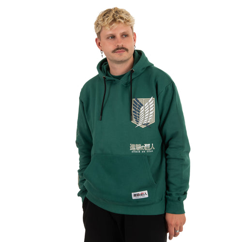 Produktbild Scout Symbol Military Hoodie grön - Attack on Titan