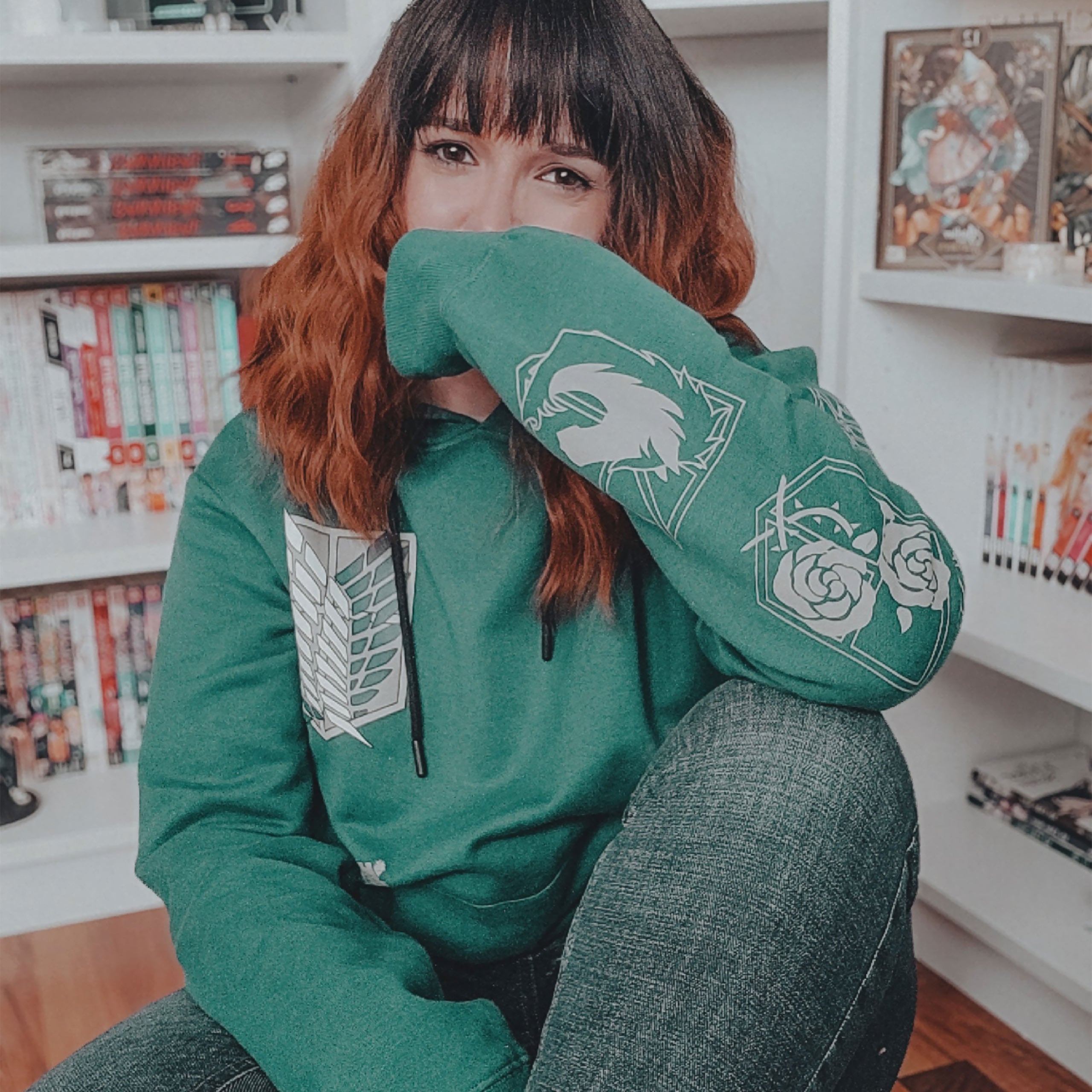 Produktbild Scout Symbol Military Hoodie grön - Attack on Titan