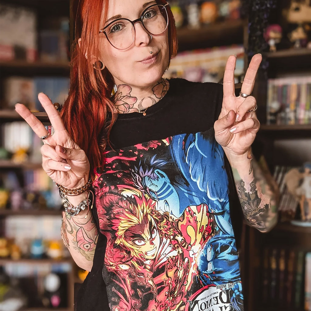 Produktbild Demon Slayer - Akaza vs. Rengoku T-shirt svart