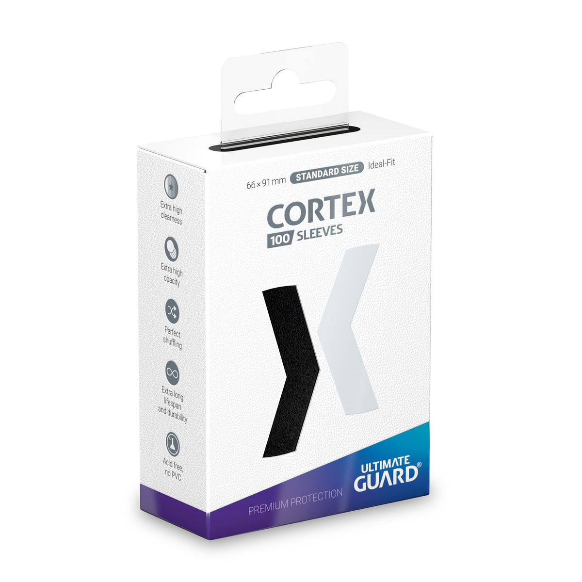 Produktbild Cortex Kortfickor Svart 100-pack Ultimate Guard för TCG Standardstorlek