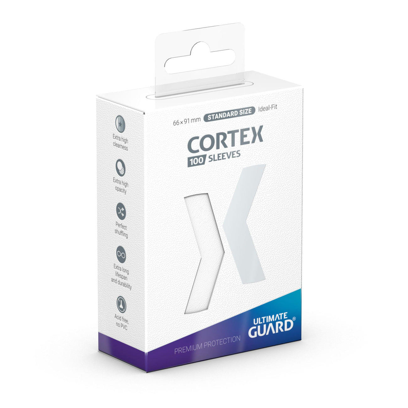 Produktbild Cortex Kortfodral Vita 100-pack Ultimate Guard för TCG Standardstorlek