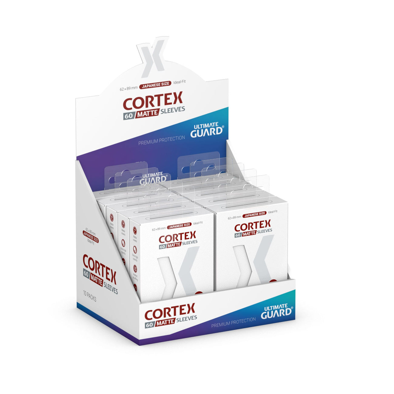 Produktbild Cortex kortfickor matt vit 60-pack – Ultimate Guard, japansk storlek