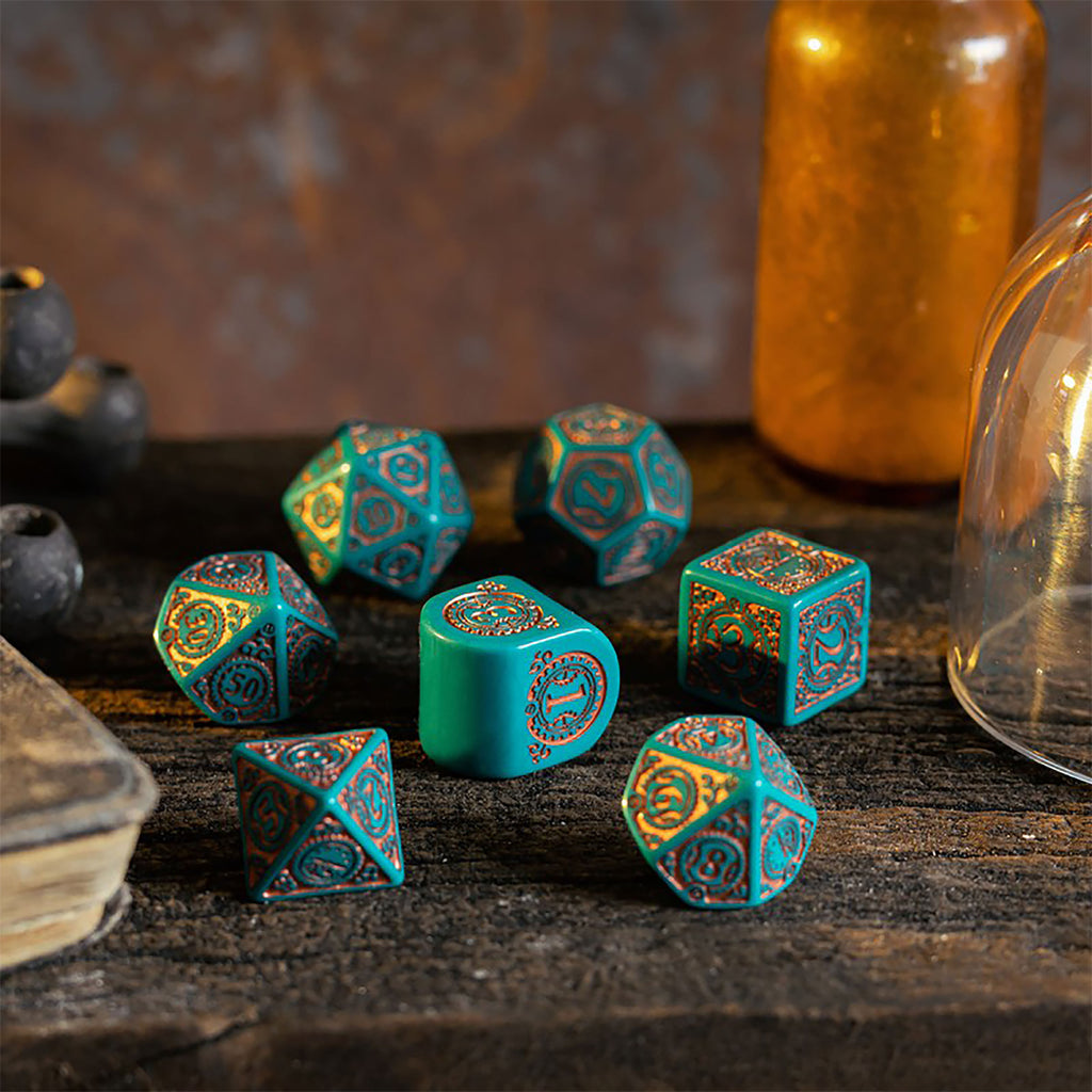 Produktbild Steampunk Clockwork Nautical Apparatus Modern RPG Tärningsset 7-delar
