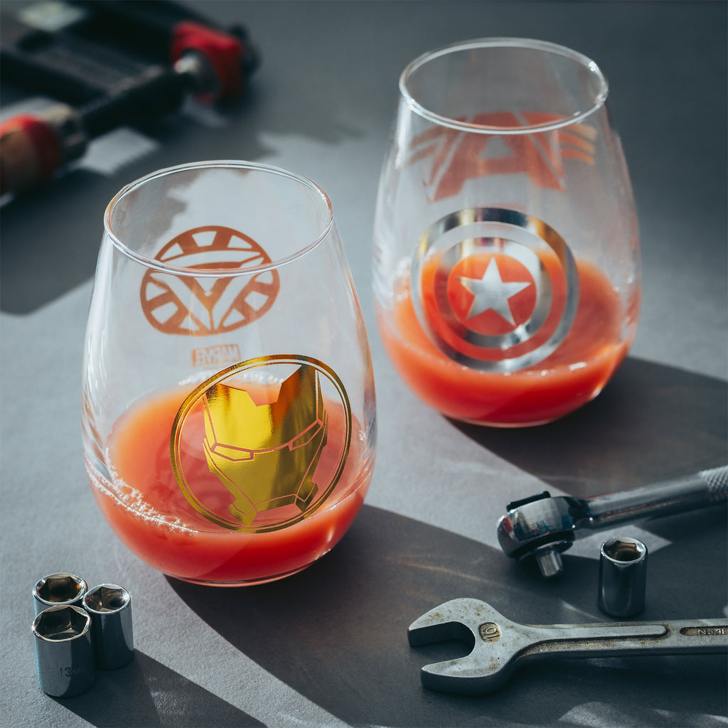 Produktbild Marvel Avengers - Glas-set med Iron Man & Captain America, 2-pack