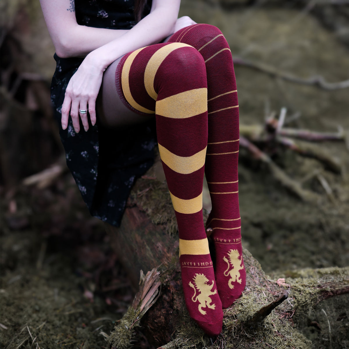 Produktbild Harry Potter - Gryffindor Overknee-strumpor 2-pack