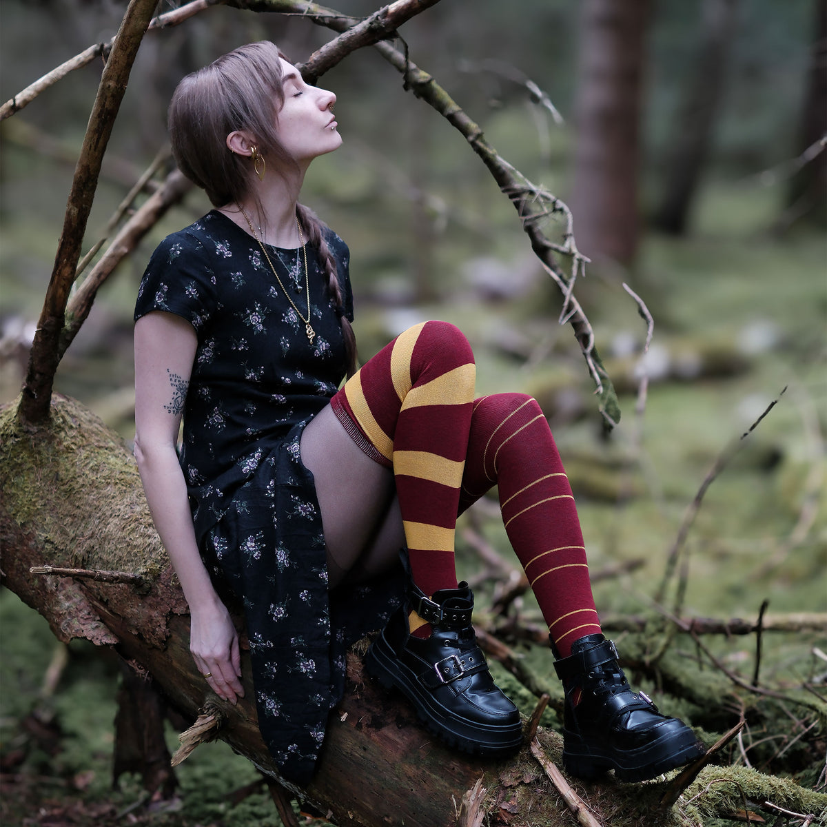 Produktbild Harry Potter - Gryffindor Overknee-strumpor 2-pack