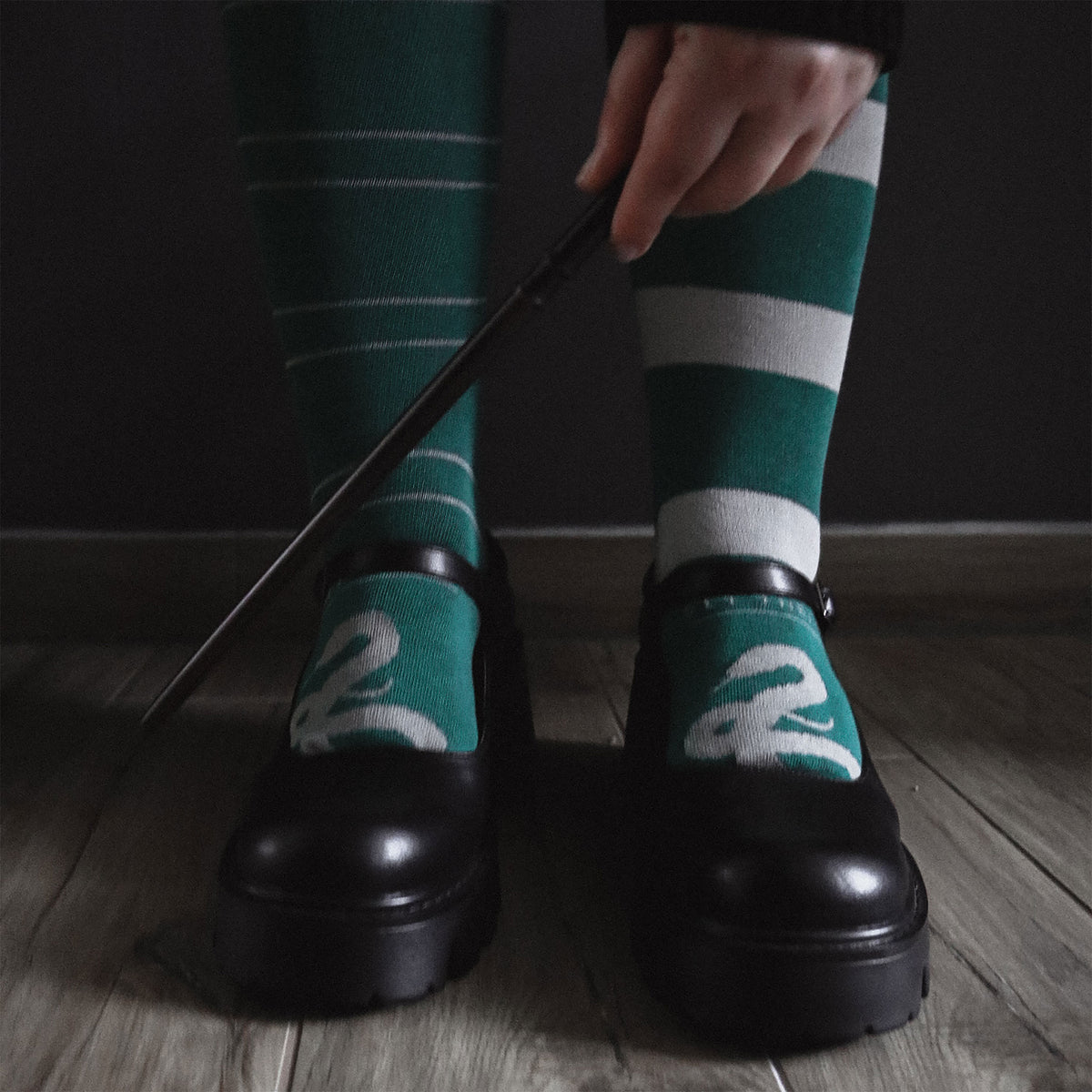 Produktbild Harry Potter - Slytherin Overknee Strumpor 2-pack