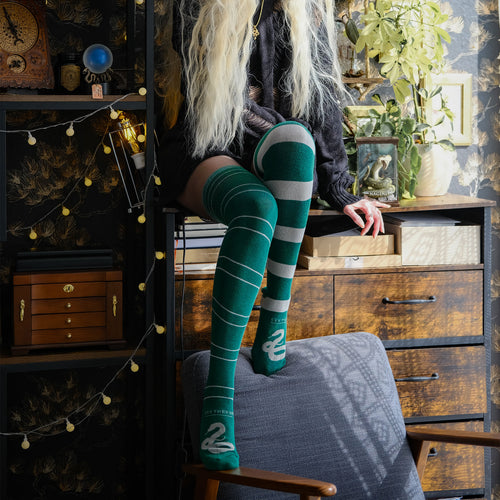 Produktbild Harry Potter - Slytherin Overknee Strumpor 2-pack