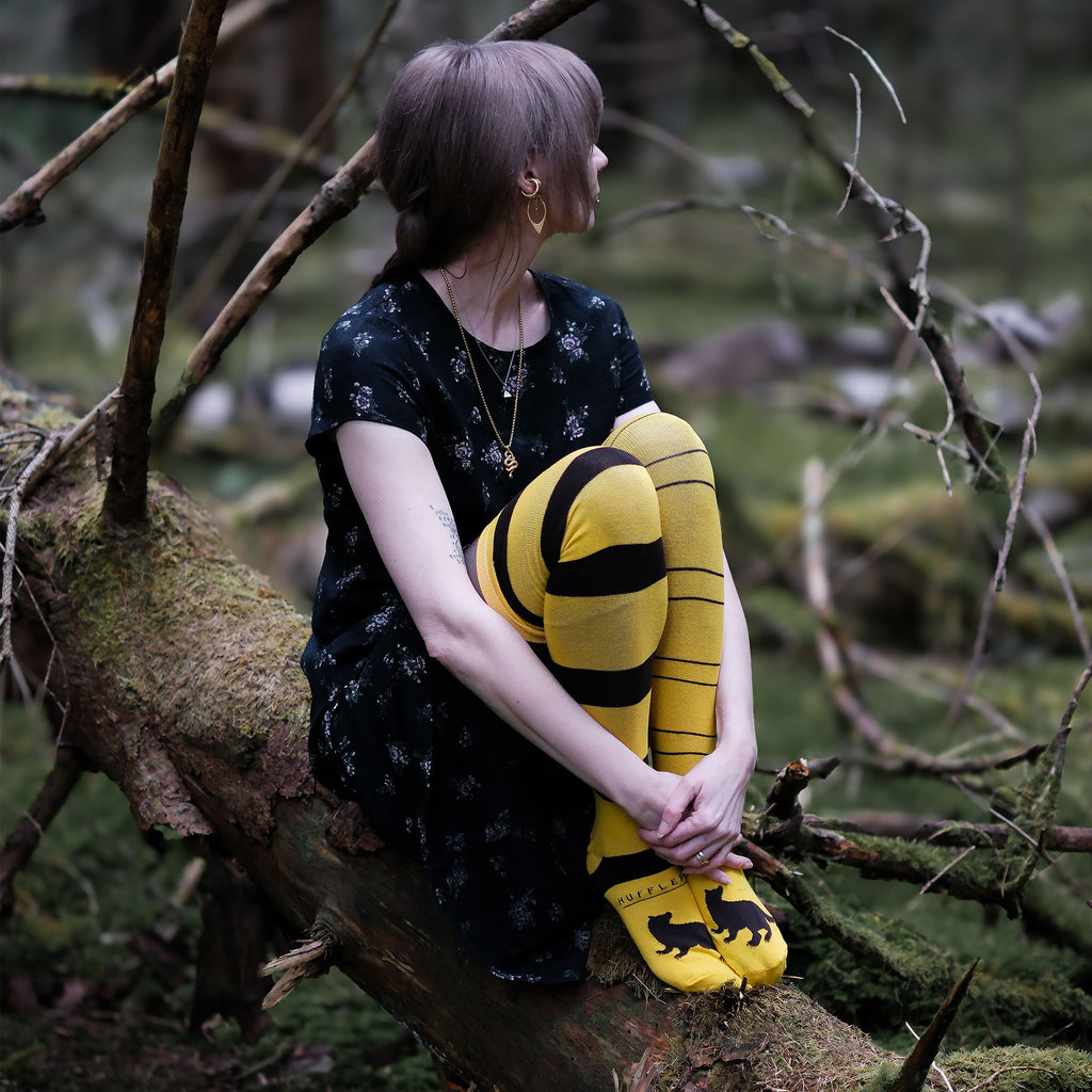 Produktbild Harry Potter - Hufflepuff Overknee Strumpor 2-delat set